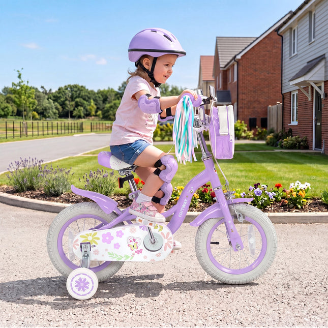 12-Inch Girls Bike with Training Wheels for Ages 3-4