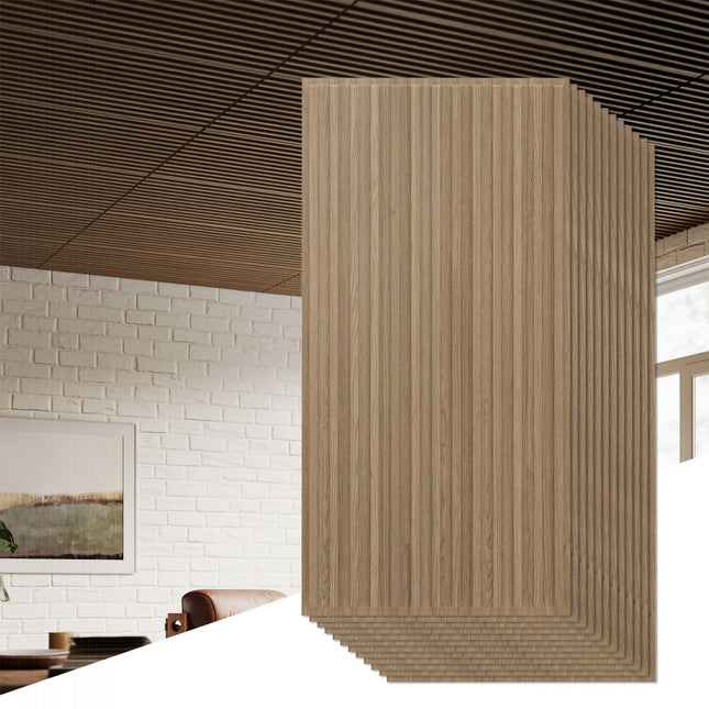 12-Pack PVC Slat Wall Panels for Interior Wall Decoration for Living Room and TV Background