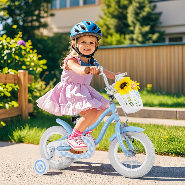 14 Inch Kids Bike with Adjustable Handlebar and Seat for 3-5 Year Old