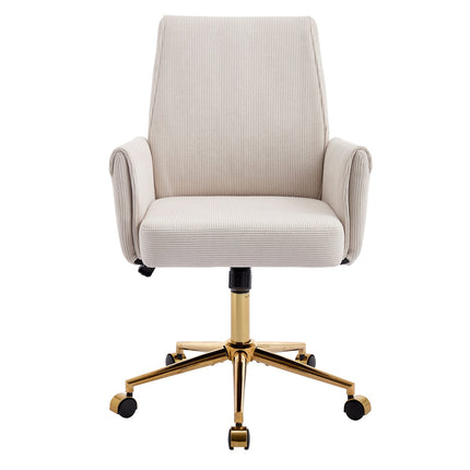 Mid-Back Velvet Office Chair with Memory Foam Cushion