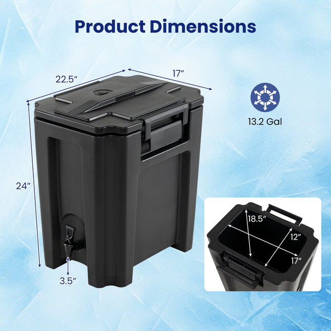 13.2 Gal Insulated Beverage Dispenser Commercial with Two-Stage Faucet