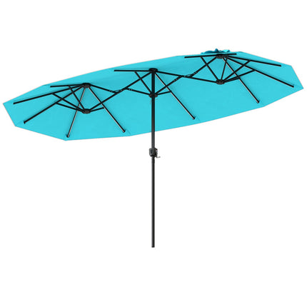 13 FT Double-Sided Patio Umbrella with Color-Changing Flowing Solar LED Lights