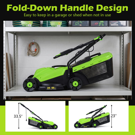 13-Inch Corded Electric Lawn Mower with 3-Position Height Adjustment