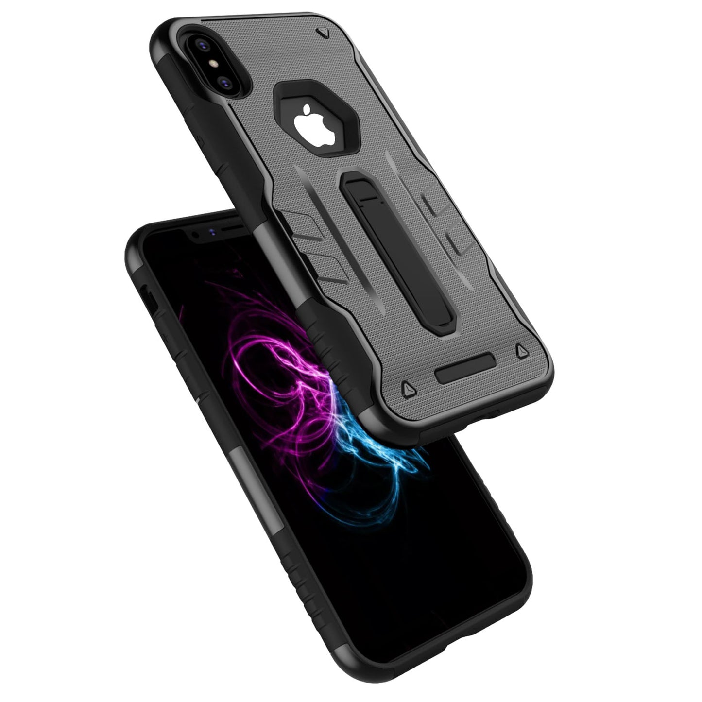 Rugged Phone Case for iPhone X Drop-protection Phone Case with Kickstand Heavy Duty Dual Layers Phone Protective Cover