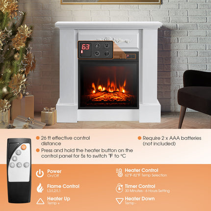 1400W TV Stand Electric Fireplace Mantel with Remote Control