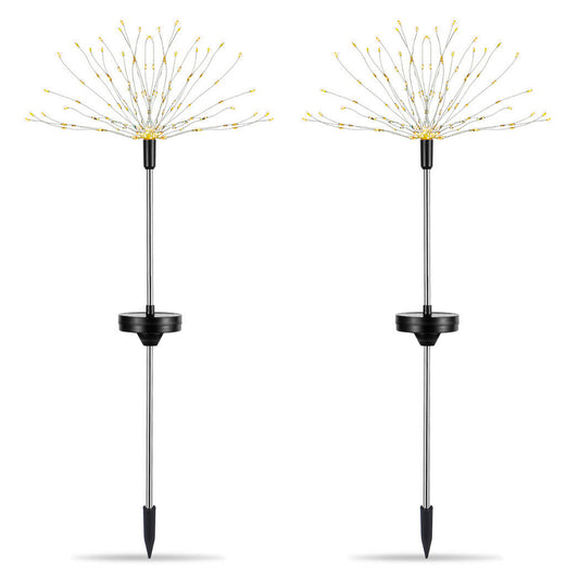 2Pcs Solar Powered Starburst Lights 240 LEDs Firework Lamp Garden Path Decor Lights