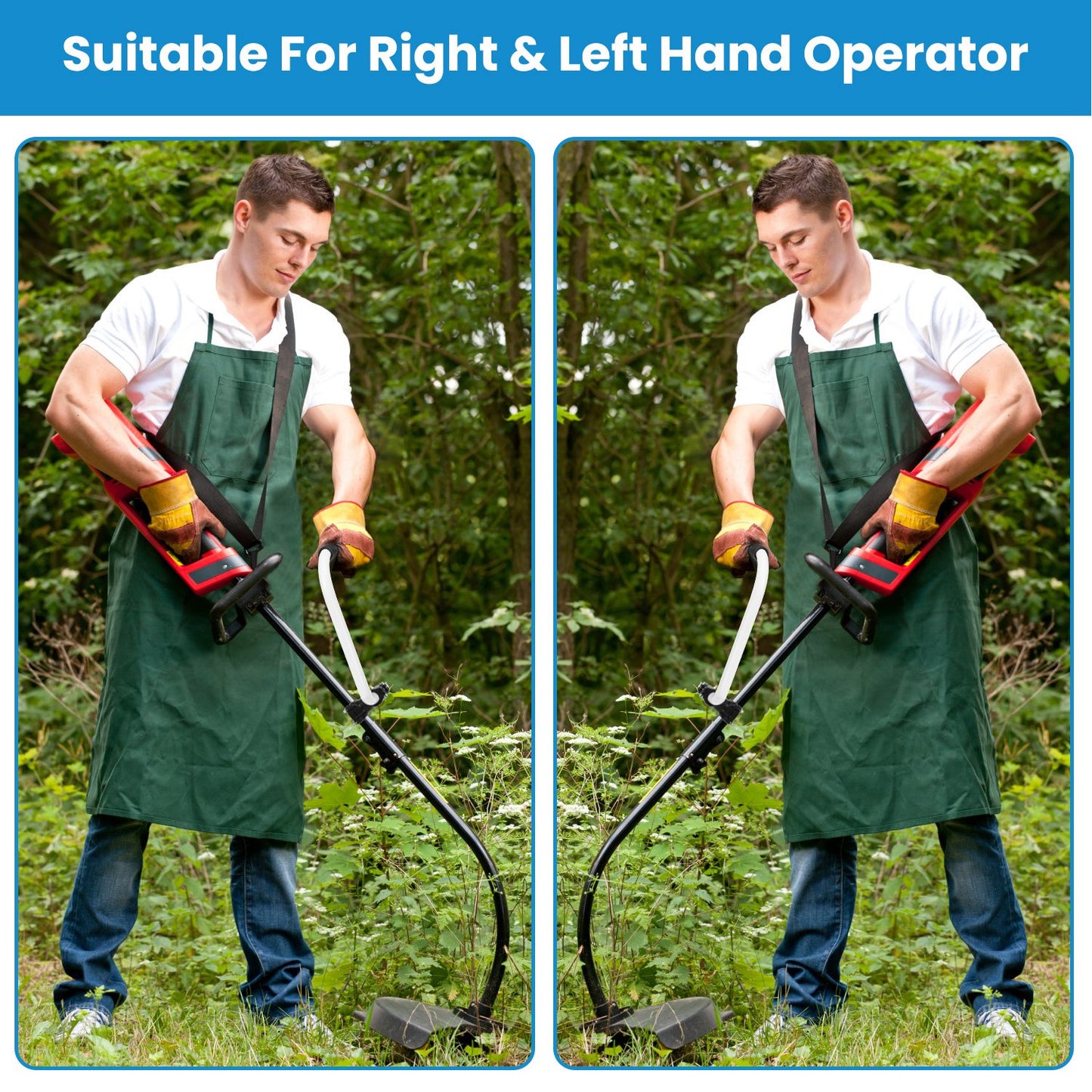 Ergonomic Trimmer Handle Grip with Shoulder Strap Universal Fit Lawn Trimmer Extension Handle with Bracket Clamp String Trimmer Handle for Lawn Care L