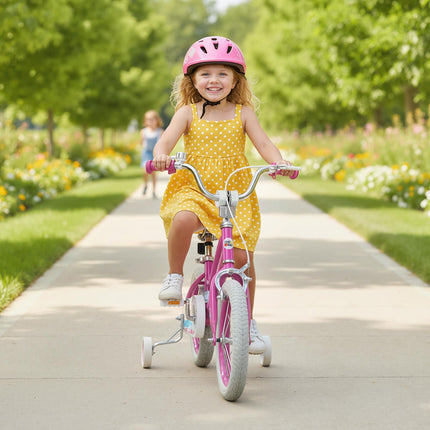Kids Bike 12-18 Inch with Training Wheels - Pink
