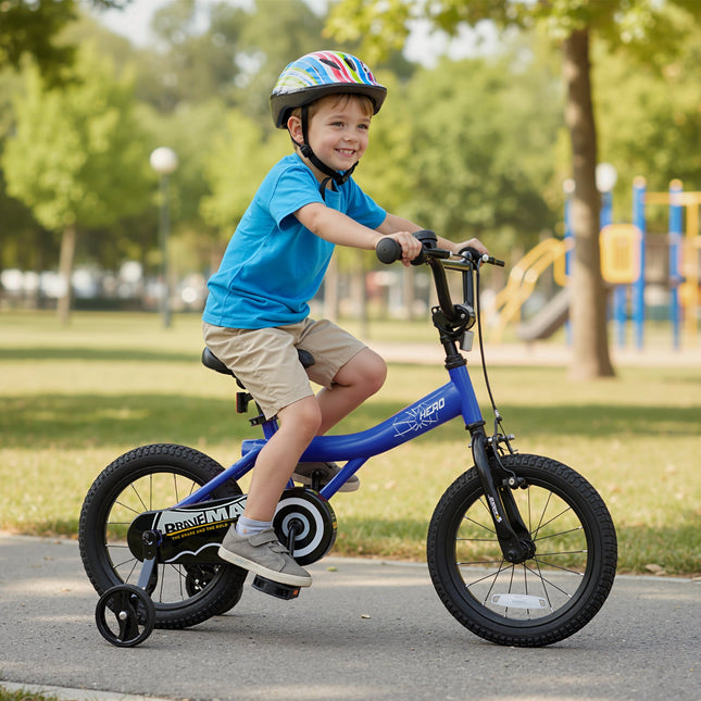 Kids Bike 14-Inch with Removable Training Wheels Navy