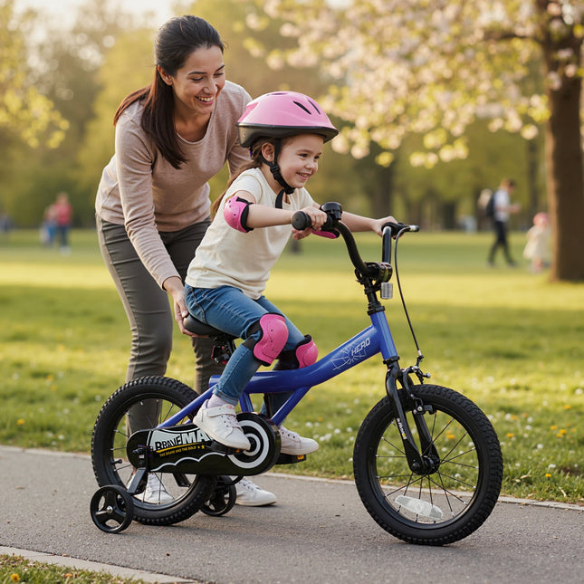 Kids Bike 14-Inch with Removable Training Wheels Navy