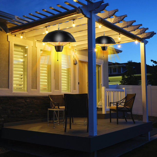 Electric Patio Heater 1500W Hanging Halogen IPX4 Waterproof