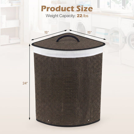15 Gallon Bamboo Laundry Hamper with Removable Liner