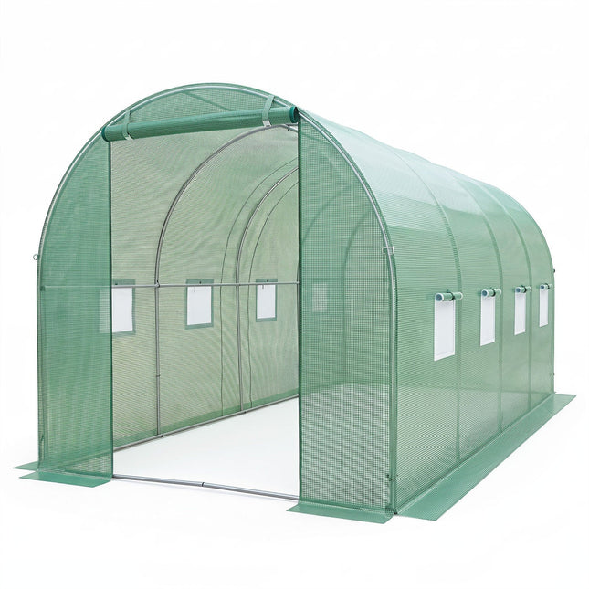 Walk-in Tunnel Greenhouse 15 x 7 x 7 ft with PE Cover