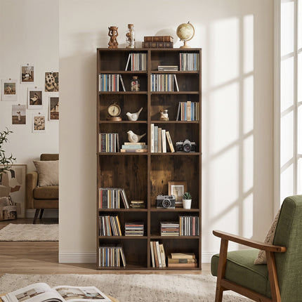 16 Compartment CD Storage Unit with Adjustable Shelves 54"