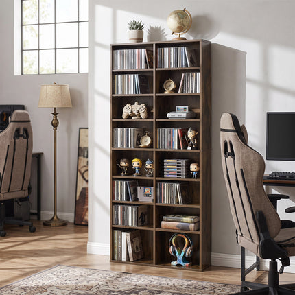 16 Compartment CD Storage Unit with Adjustable Shelves 54"