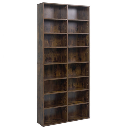 16 Compartment CD Storage Unit with Adjustable Shelves 54"