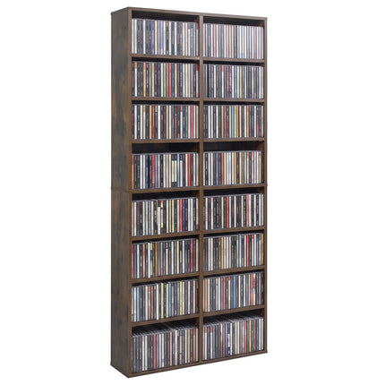 16 Compartment CD Storage Unit with Adjustable Shelves 54"