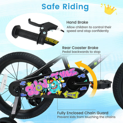 18-Inch Kids Bike with Training Wheels for Ages 4-8