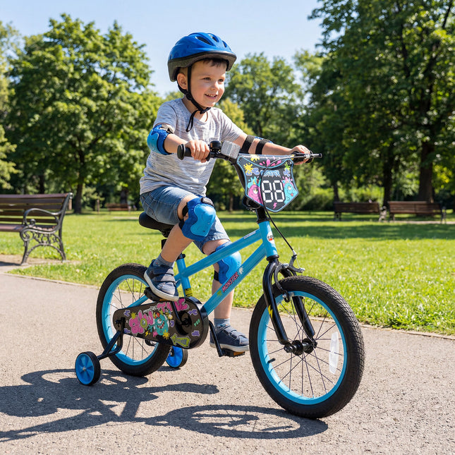 Kids Bike 16 Inch with Training Wheels Ages 4-7