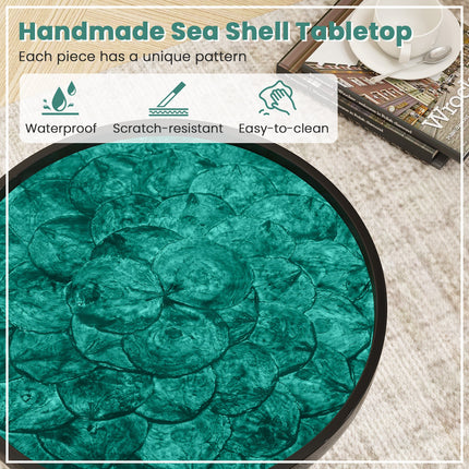 Sea Shell End Table with Tray Top - Mid-Century Modern
