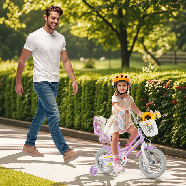 18 Inch Girls Bike Kids Bicycle with Doll Seat and Streamers for Children 4