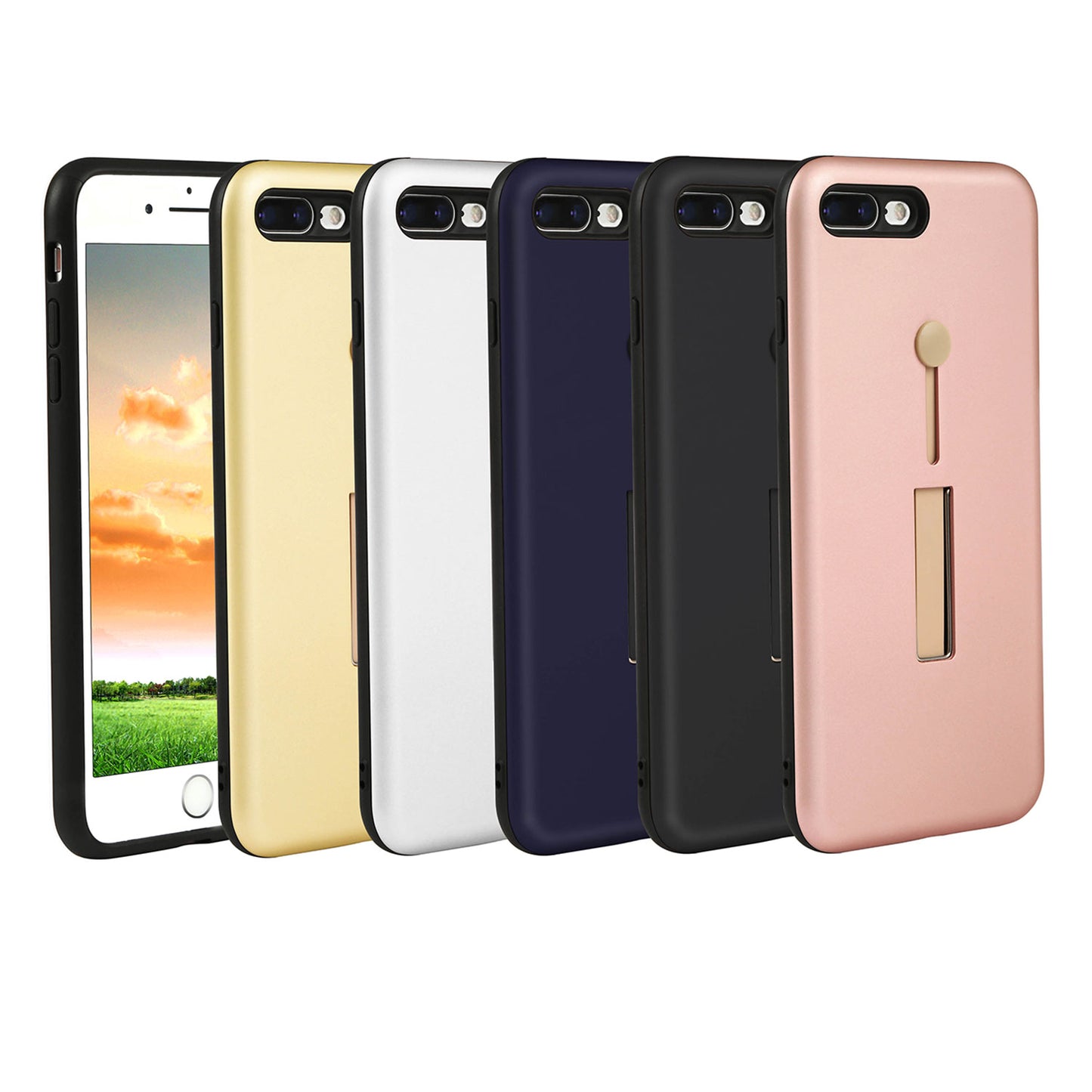 Rugged Slim Snap-on iPhone 8 Plus Case with Stand