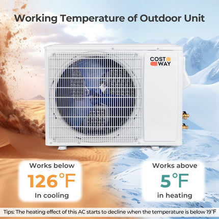 Energy Star Certified 18000 BTU 21 SEER2 208-230V Mini Split Air Conditioner and Heater Black Wifi Enabled