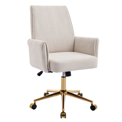Mid-Back Velvet Office Chair with Memory Foam Cushion