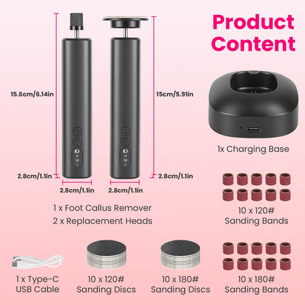 Electric Foot Callus Remover & Nail Grinder with 6 Speeds