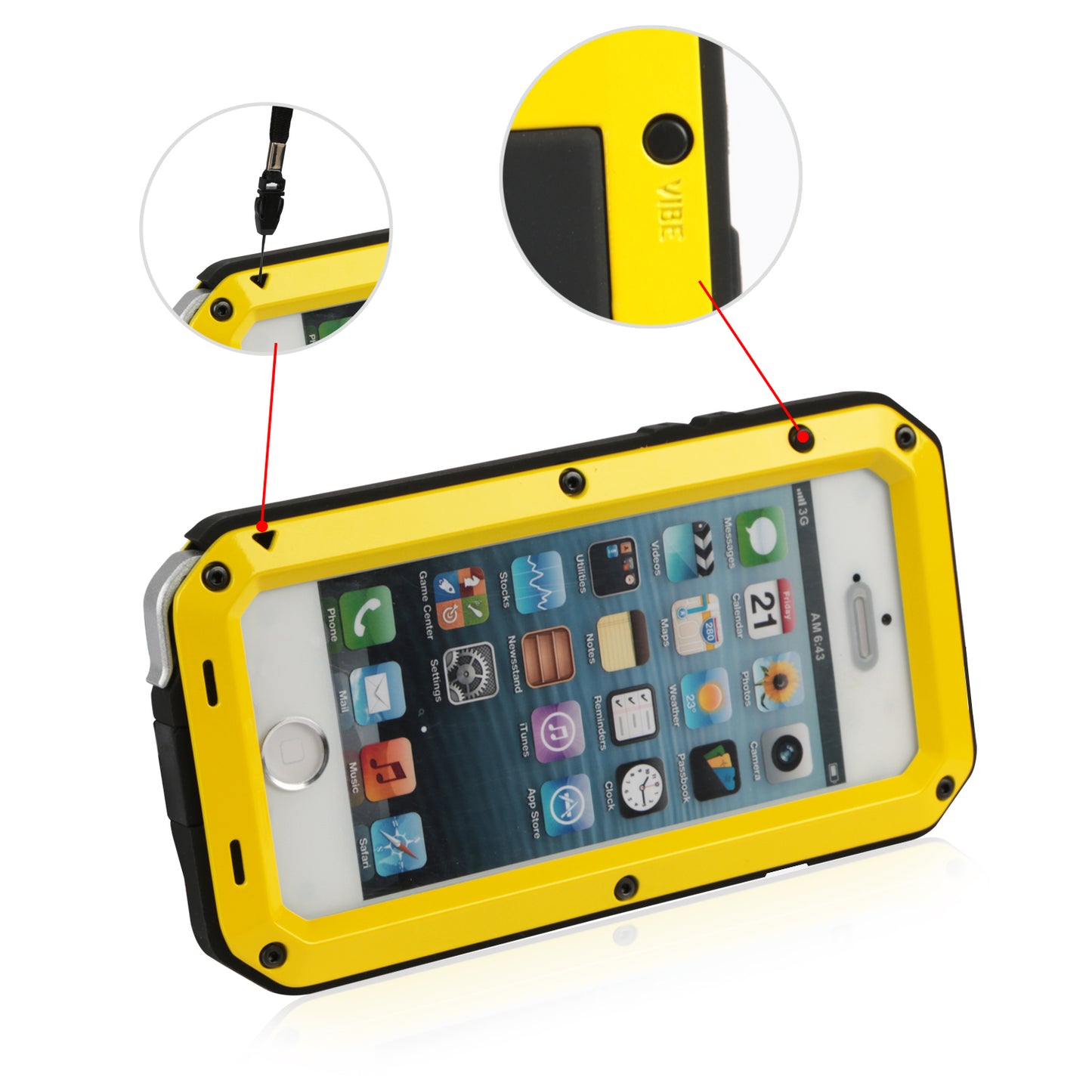 Rugged Shock-Resistant Hybrid Full Cover Case For iPhone 6s Plus