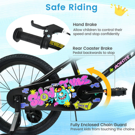 18-Inch Kids Bike with Training Wheels for Ages 4-8