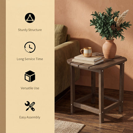 18" Weather Resistant Outdoor Side Table - HDPE Construction