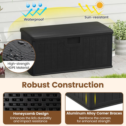 100 Gallon Large Deck Box with Lockable Lid for Patio