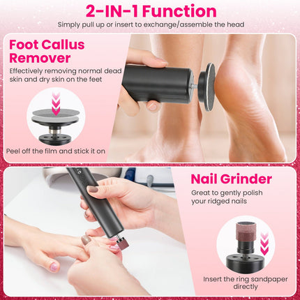 Electric Foot Callus Remover & Nail Grinder with 6 Speeds