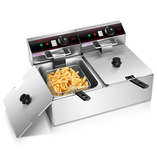 3400W Commercial Electric Fryer Dual Tank