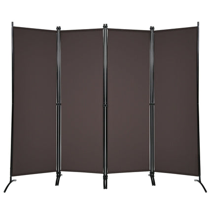 4-Panel Room Divider with Steel Frame
