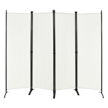 4-Panel Room Divider with Steel Frame