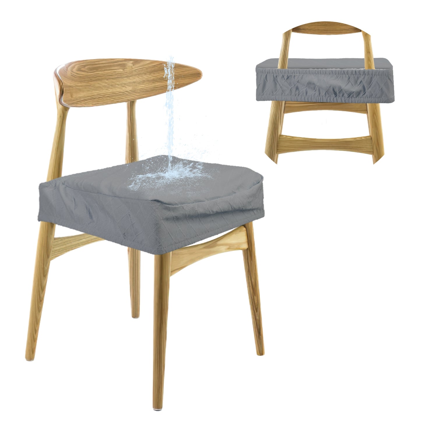 4Pack Waterproof Dining Chair Slipcovers Stretch Chair Seat Slipcovers Removable Washable Jacquard Seat Covers for Dining Room