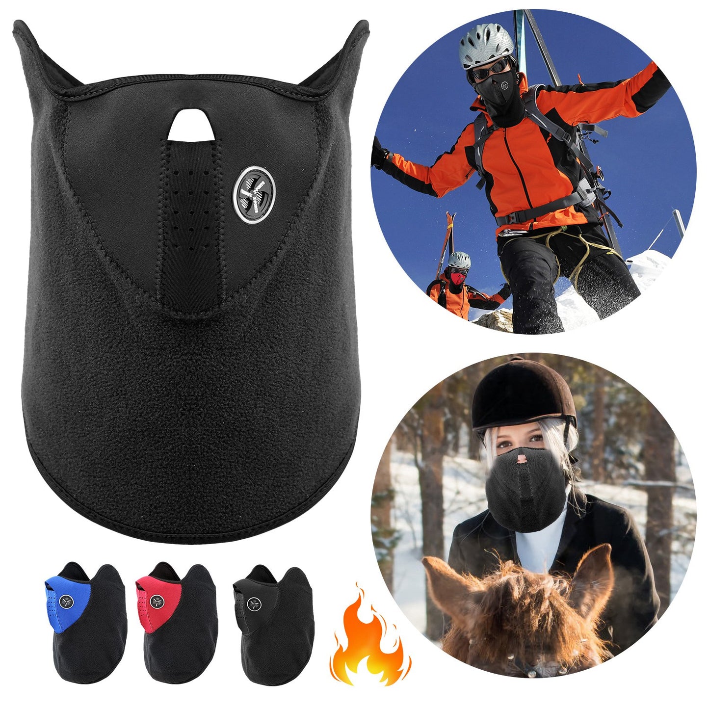 Half Face Mask Breathable Windproof Dustproof Neck Warmer for Bike Motorcycle Racing