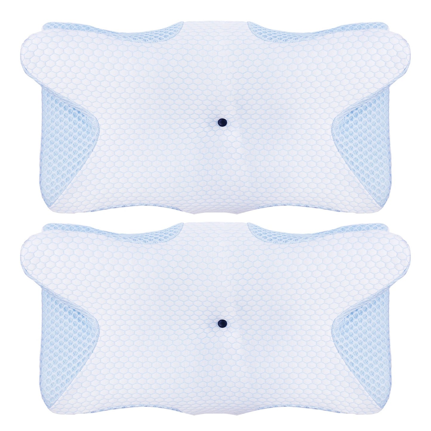 2Pcs Memory Foam Pillow Neck Support Pillow for Pain Relief Sleeping Ergonomic Contour Orthopedic Support Side Back Stomach Sleeper