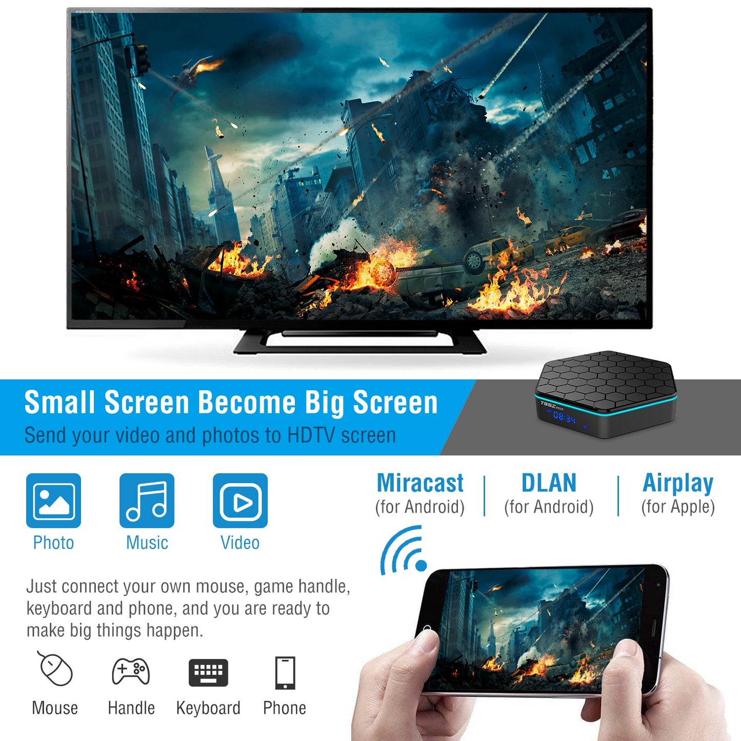 Android 7.1 TV Box Amlogic S912 Octa Core 3GB / 32GB UHD 4K VP10 H.265 WiFiUSB2.0 Smart Streaming Media Player US UK Plug