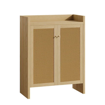 Rattan Shoe Cabinet with Doors, 6-Tier Storage Organizer