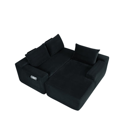 Cloud L-Shaped Corduroy Sectional Sofa with Chaise Lounge