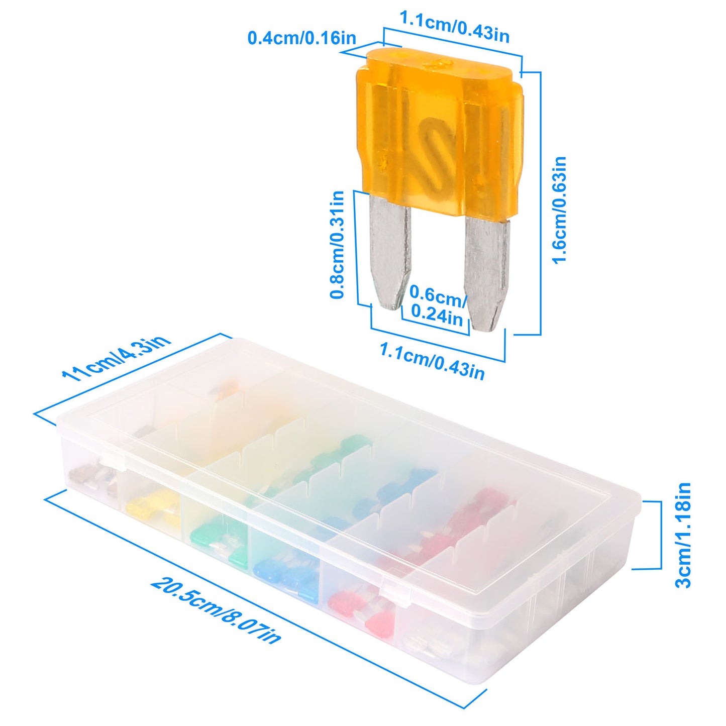 120Pcs Mini Auto Blade Fuse Set Assorted Standard Blade Fuse Kit 5A 7.5A 10A 15A 20A 25A 30A for Car Truck
