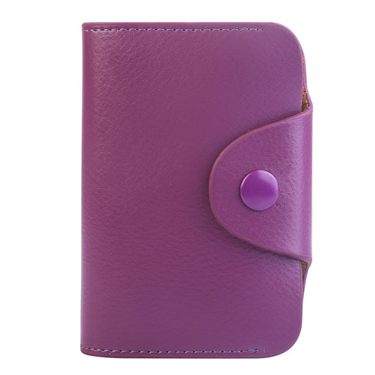 Credit Card Holder Wallet PU Leather Snap Closure Purse Accordion Case with 12 Pcs Card Slots