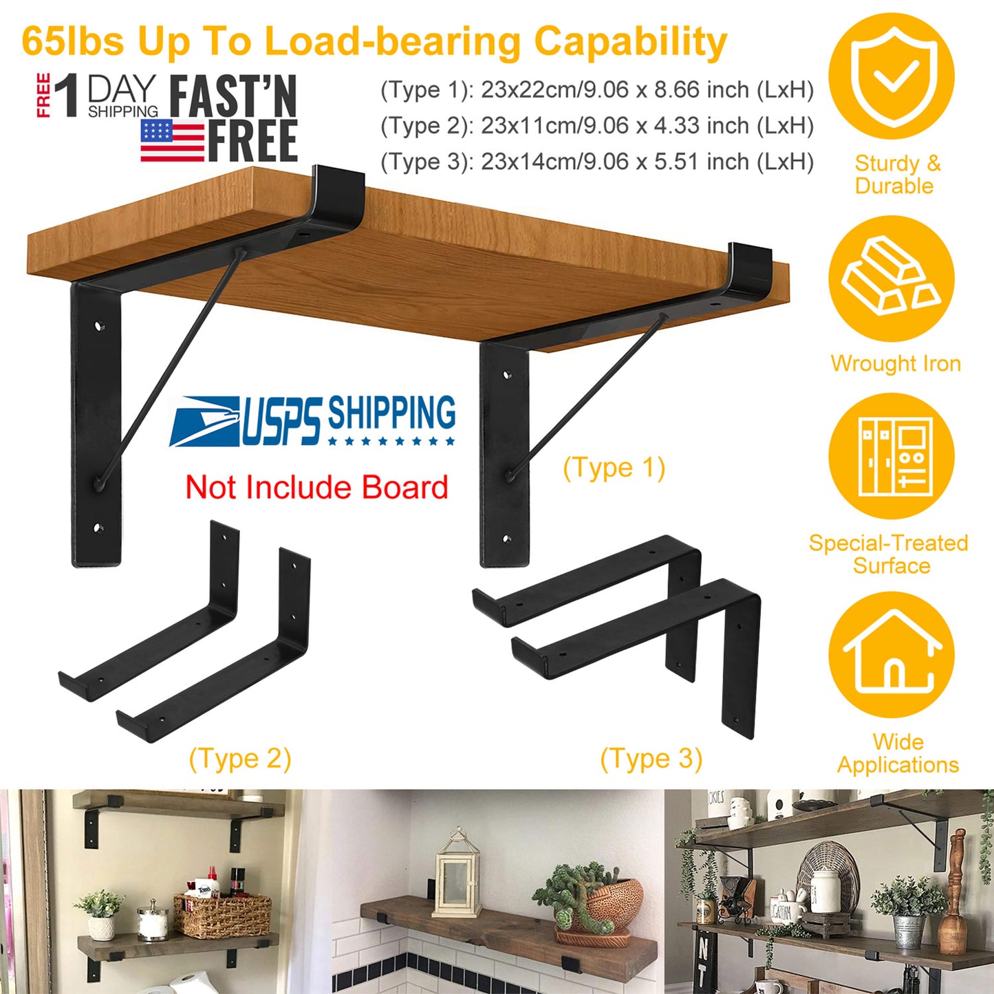 2Pack Wall Mounted Shelf Bracket Heavy Duty L-Shaped Metal Shelf Bracket Rack Support with Screws Set