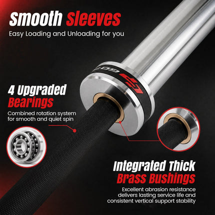 7ft Olympic Barbell 2000 lbs Capacity for Weightlifting