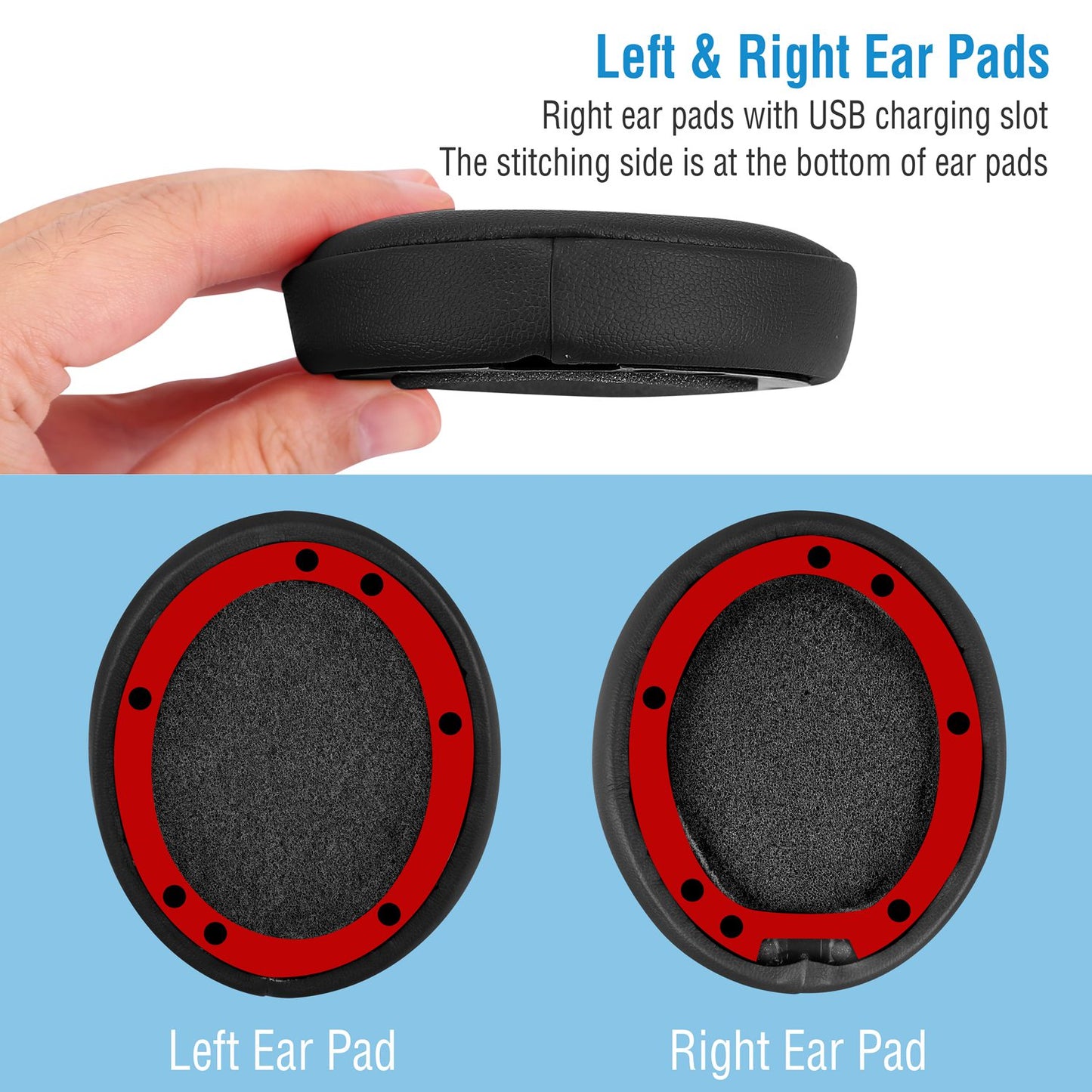 Ear Cushion Pads For Beat Studio2.0/3.0 Ear Cups Cover Replacement Soft Memory Foam Ear Pads
