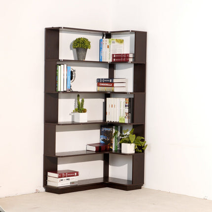 5-Tier L-Shaped Corner Bookshelf with 6 Open Shelves