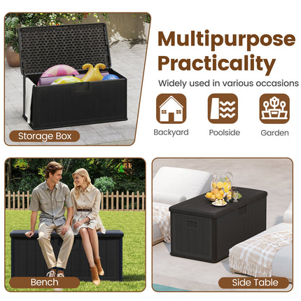 100 Gallon Large Deck Box with Lockable Lid for Patio